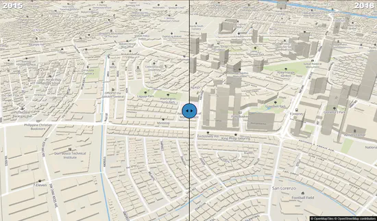 Compare OSM from 2015 and 2018